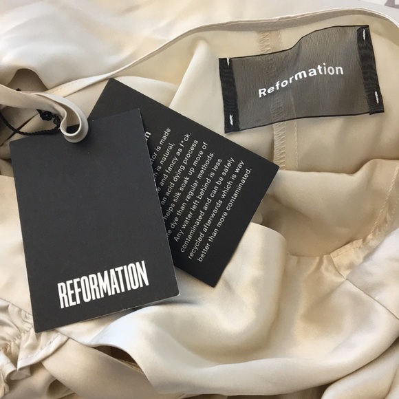 Reformation Champagne Color 100% Silk Maxi - Picture 3 of 7